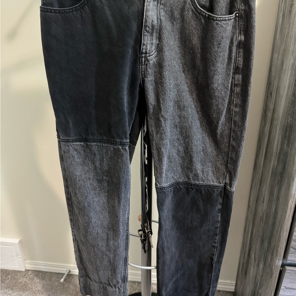 Fashion Nova Men's Straight Jeans - Black and Gray